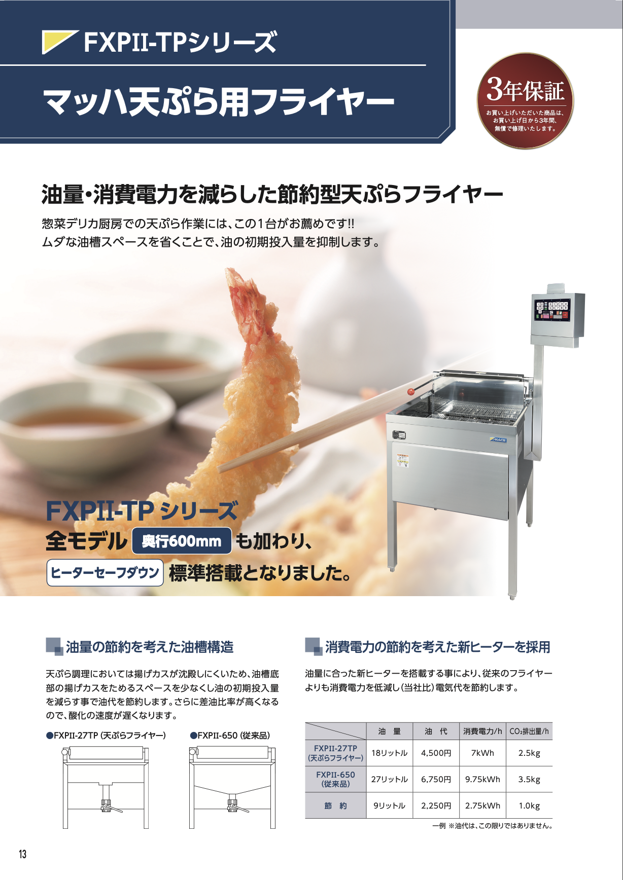天ぷら用フライヤー